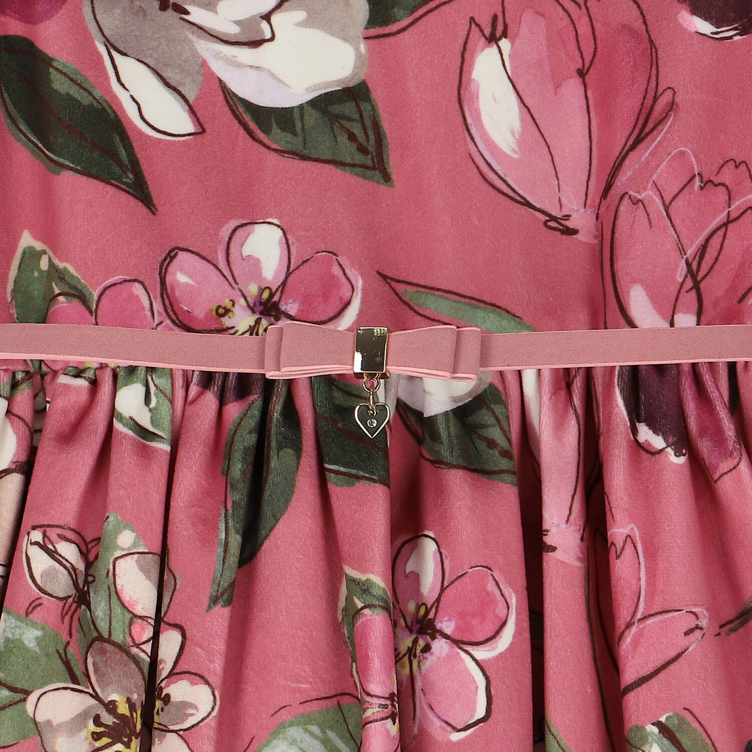 Girls Pink Floral Dress, 2, hi-res